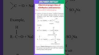 Addition of sodium bisulphite reaction due to carbonyl group  chemical properties of aldehydes [upl. by Noitna]