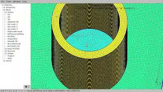 Generating hexahedral finite element mesh through extrusion using Gmsh Cylinder on cuboidal base [upl. by Nylirac]