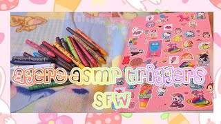 Agere ASMR triggers 🌈✨️crinkly noisesbrushing SFW AGERE fail [upl. by Ilyssa]