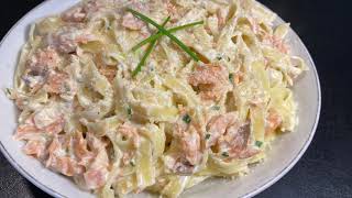 Recette EXPRESS 💥 Les TAGLIATELLES AU SAUMON avec une DÉLICIEUSE sauce ONCTUEUSE 🍲 [upl. by Adin]