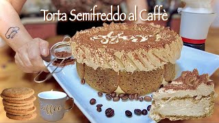 TORTA SEMIFREDDO AL CAFFÈ ☕️ tutto a freddo anche la Crema ☕️ SOLO 5 INGREDIENTI [upl. by Aihsela]