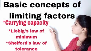 Basic concept of limiting factorcarrying capacityliebigs law of minimumshelford law of tolerance [upl. by Ricky]