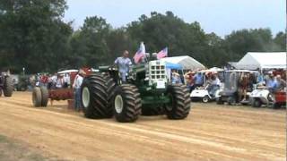 1950 Oliver Detroit Diesel Tractor pull El Toro Full Pull [upl. by Enyalaj]