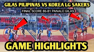 GILAS PILIPINAS VS KOREA LG SAKERS GAME HIGHLIGHTS [upl. by Ellak]