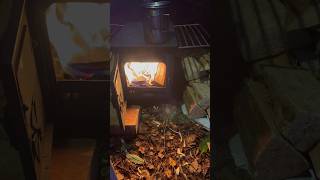 Wild Camping with the Outbacker wood stove in the Polish Lavvu wildcamping hottent shorts fire [upl. by Serena]