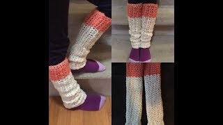 how to crochet super easy leg warmers [upl. by Brandes]