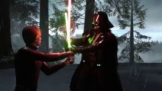 Star Wars Battlefront  Luke vs Vader Cinematic Lightsaber Duel 1080p60fps [upl. by Novyad273]