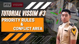 Tutorial VISSIM 3  Membuat Priority Rules dan Conflict Area di VISSIM [upl. by Panthea]