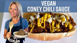 Vegan Coney Island Chili Sauce  Kathys Vegan Kitchen [upl. by Atikam397]