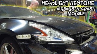 Copart Nissan 370Z Project Part 3 airbag and headlight repair [upl. by Helmer]