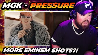 MGK DISSED EMINEM AGAIN  RAPPER REACTS to Machine Gun Kelly  PRESSURE Official Music Video [upl. by Josh835]