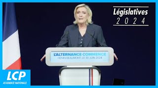 Discours de Marine Le Pen  législatives 2024  30062024 [upl. by Cheke]