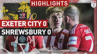 HIGHLIGHTS Exeter City 0 Shrewsbury Town 0 281123 EFL Sky Bet League One [upl. by Ainslee]