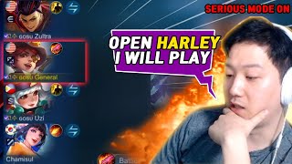 Gosu General picked Harley in 5men high rank gameplay  Mobile Legends [upl. by Aihsot]