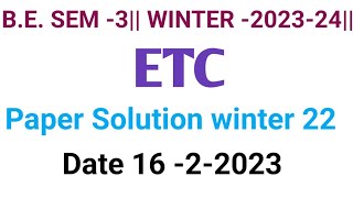 BE SEM 3  PAPER SOLUTIONS  Winter 2022  16223 [upl. by Rella15]