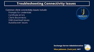 Troubleshooting Connectivity Issues In Microsoft Exchange 201619 [upl. by Venuti552]