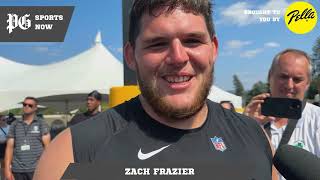 Steelers training camp Zach Frazier looking to command huddle while competing with Nate Herbig [upl. by Georas]