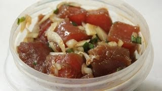 Basic Ahi yellowfin tuna Poke Recipe [upl. by Eylatan]