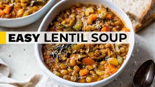 ITALIAN LENTIL amp VEGETABLE SOUP RECIPE  easy  affordable [upl. by Wyler]