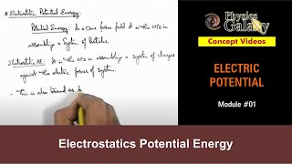 Class 12 Physics  Electric Potential  1 Electrostatics Potential Energy  For JEE amp NEET [upl. by Anitnelav]