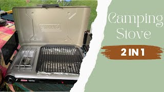 Coleman 2in1 GrillStove Burner review The Ultimate Camping Companion [upl. by Eissej]