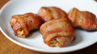 How to make Hors DOeuvres Bacon wrapped Jalapeño Poppers [upl. by Tivad710]