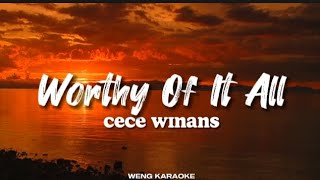 Worthy Of It All  Cece Winans Lyrics Video [upl. by Naida]