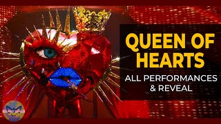 Queen Of Hearts Jewel  All Performances amp Reveal  The Maksed Singer US Winner [upl. by Slater]