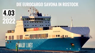 4K Die RoRo Fähre Eurocargo Savona von Grimaldi Lines in Rostock [upl. by Corby]