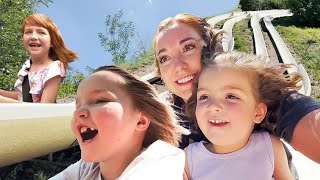 LONGEST SLiDE RiDE Moms Mountain Vacation Hide n Seek with Navey Dad makes a Beach Shark Movie [upl. by Gnauq409]