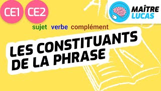 Les constituants de la phrase sujet verbe complément CE1  CE2  Cycle 2  Français  Grammaire [upl. by Dviad12]