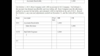 AR Lecture 2  Uncollectible Accounts Receivable [upl. by Hgielime378]