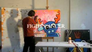 Raymond Hoogendorp painting for art auction Fight Cancer SAS BAL Beurs van Berlage Amsterdam [upl. by Nosyd275]