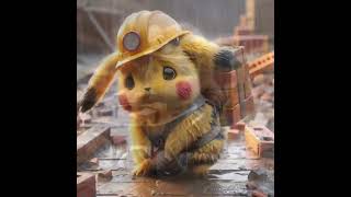 Pikachu Hard work transporting bricks heartbreaking pikachucute pikachu pokemon youtubeshorts [upl. by Fregger]