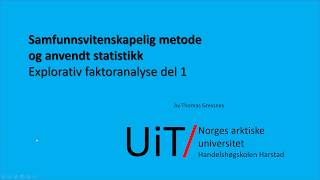 Faktoranalyse del 1 [upl. by Root]