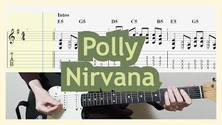 Polly  Nirvana Guitar Cover with Tab [upl. by Beitch129]