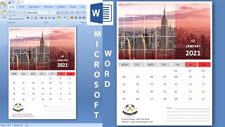 Calendar Design in MS Word  How to make your own calendar design in Microsoft word [upl. by Ing]