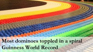 Guinness World Record  50500 dominoes toppled in a spiral Highlight version [upl. by Fanning995]