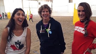 Beach Volleyball dynamic duo talk TO2015 with Olympian Marnie McBean [upl. by Bagger]