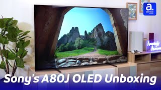 Sonys BRAVIA XR A80J OLED TV Unboxing  Abenson [upl. by Femmine]