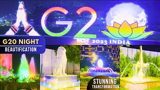 G20 Delhi Roads Night Beautification  India Shining at Night  Stunning Night Beauty of Delhi Roads [upl. by Anayaran]