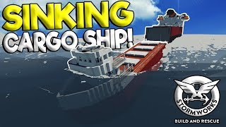 HUGE WAVES CUTS CARGO SHIP IN HALF  Stormworks Build and Rescue Gameplay  Sinking Ship Survival [upl. by Gninnahc]