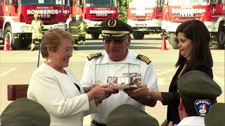 BOMBEROS DE CHILE  Ceremonia de entrega de 73 carros bomba para Cuerpos de Bomberos [upl. by Surovy]