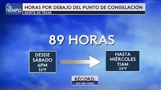 Después de 89 horas de temperaturas heladas el norte de Texas experimenta un ascenso en el termómet [upl. by Nnylarac]