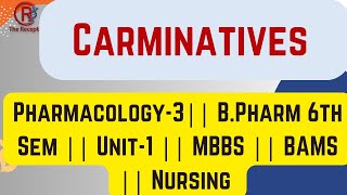 Carminatives  Pharmacology  BPharm 6th Sem  Unit1 thereceptor [upl. by Waddington431]