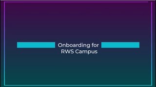 Welcome to RWS  RWS Campus onboarding video [upl. by Trust900]