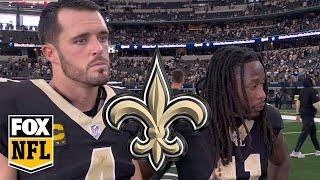 Derek Carr and Alvin Kamara after Saints win vs Cowboys We believe in one another  NFL on FOX [upl. by Adian]