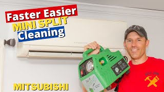 How to clean your ductless mini split AC faster and easier Mitsubishi PortABlaster [upl. by Yarak892]