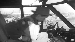 Howard Hughes in the cockpit of Hughes H4 Hercules quotSpruce Goosequot in CaliforniHD Stock Footage [upl. by Oel450]