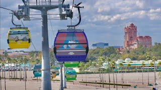 Riding The Disney Skyliner  Filmed in 4K  Walt Disney World Transportation Orlando Florida 2021 [upl. by Sulakcin]